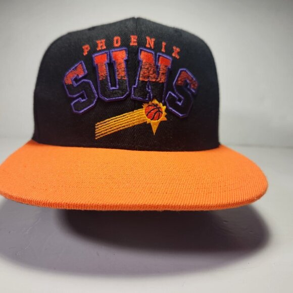 Phoenix Suns Hat Cap Two-tone Black & Orange Hook & Loop Mitchell & Ness NBA - Picture 5 of 11